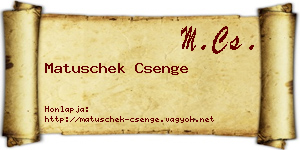 Matuschek Csenge névjegykártya